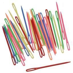 Dww-plastic Sewing Needles, 100 Pieces 7cm Children's Knitting Needle  Multicolor Plastic Sewing Needles, For Kids Diy Crafts Tapestry And  Needlework P