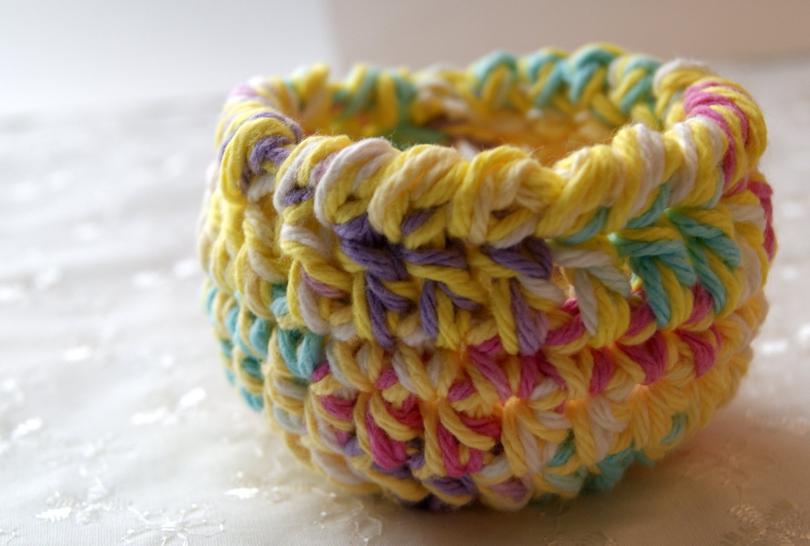 How To Crochet A Variegated Yarn Basket