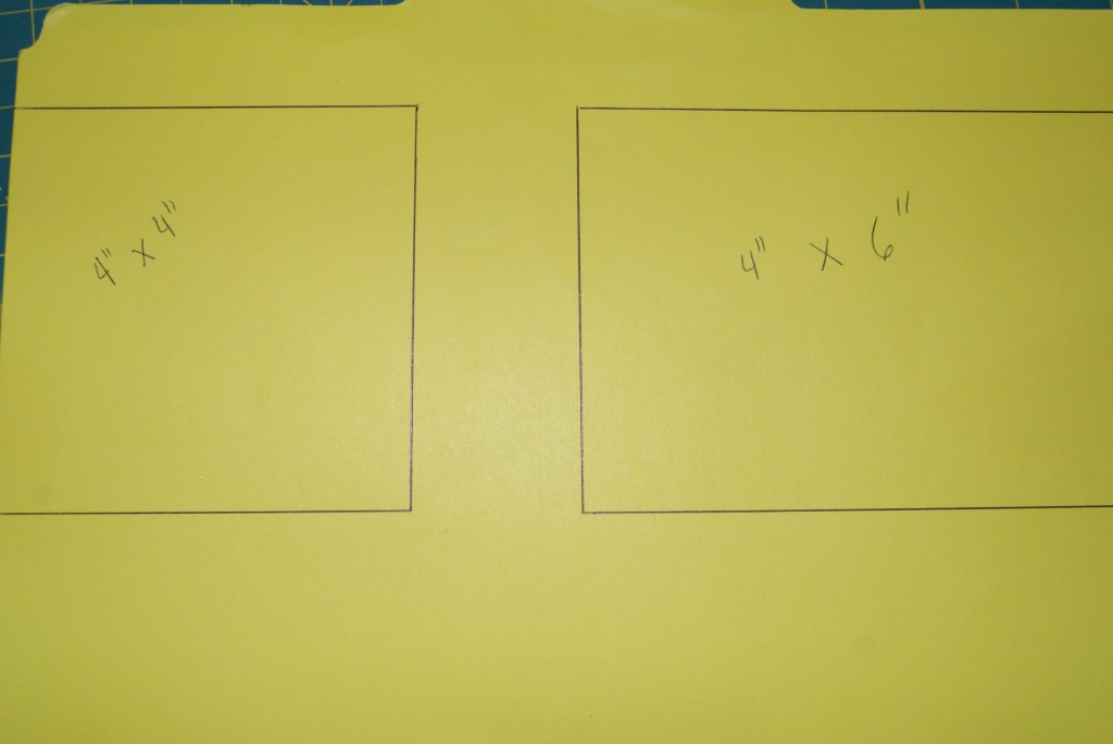 Used an old file folder to make my template guide.