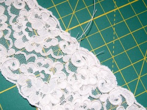 Lace ready to be gathered